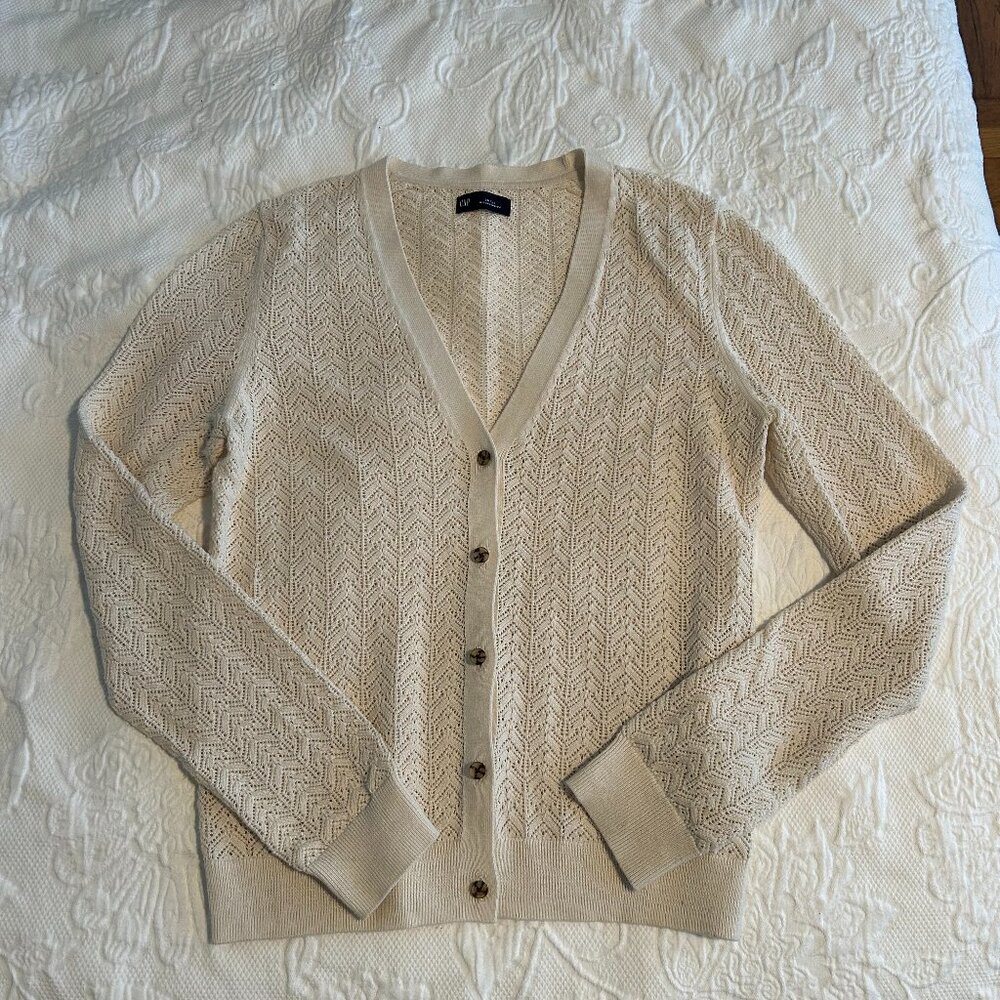 Gap Pointelle Cotton Cardigan (Size S)
